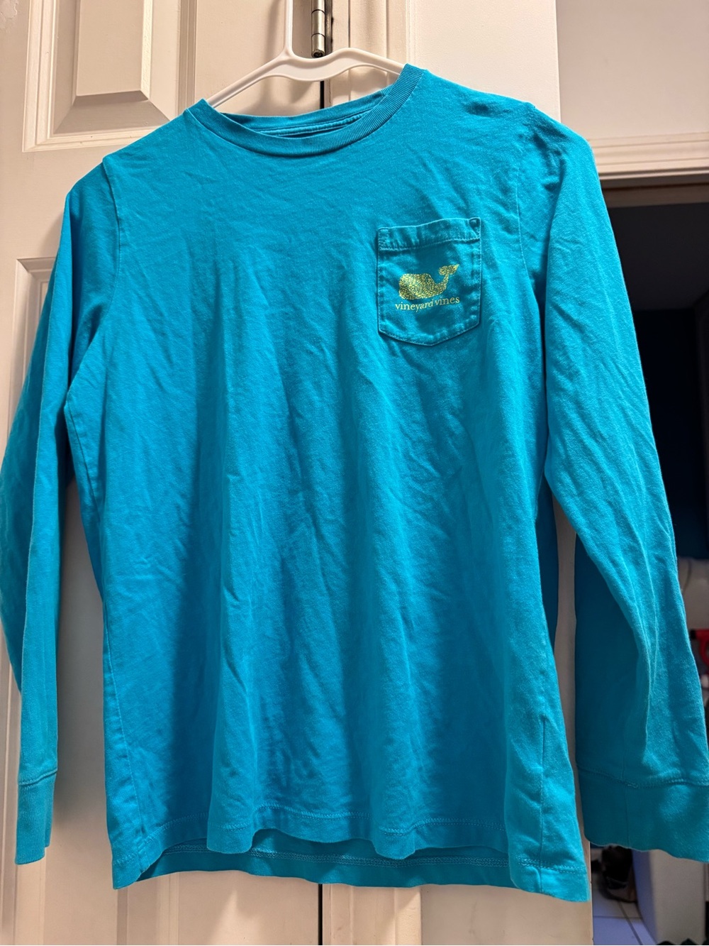 Vineyard Vines Kids Long-Sleeve Pocket Tee - Bright Turquoise